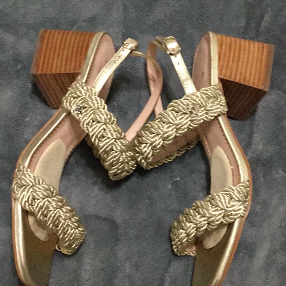Kate Spade Gold Braided Sandals - Picture 5 of 6